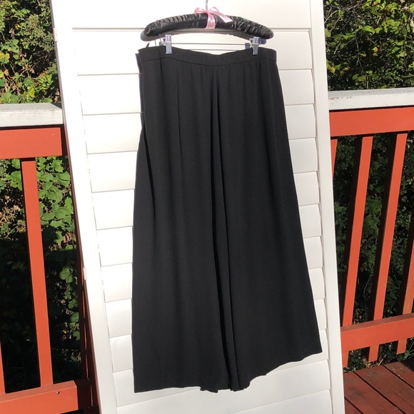 Eileen Fisher Black Wide Leg Trousers - Picture 3 of 10